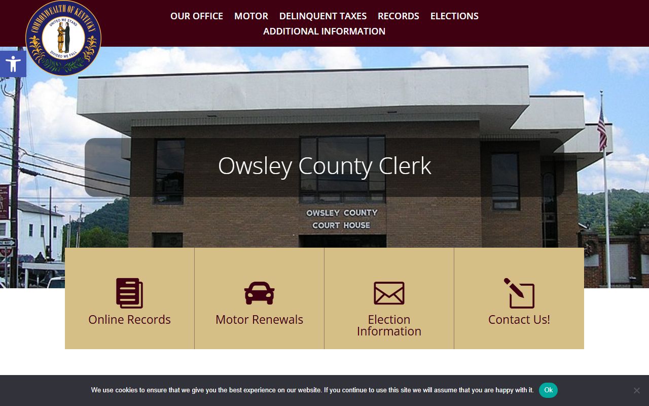 Owsley County Clerk records homepage contact information