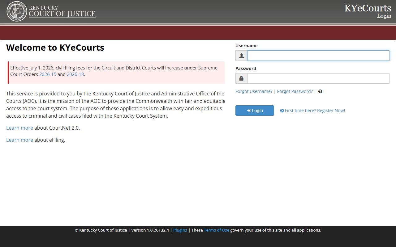 Owsley County court records registered KYeCourts access