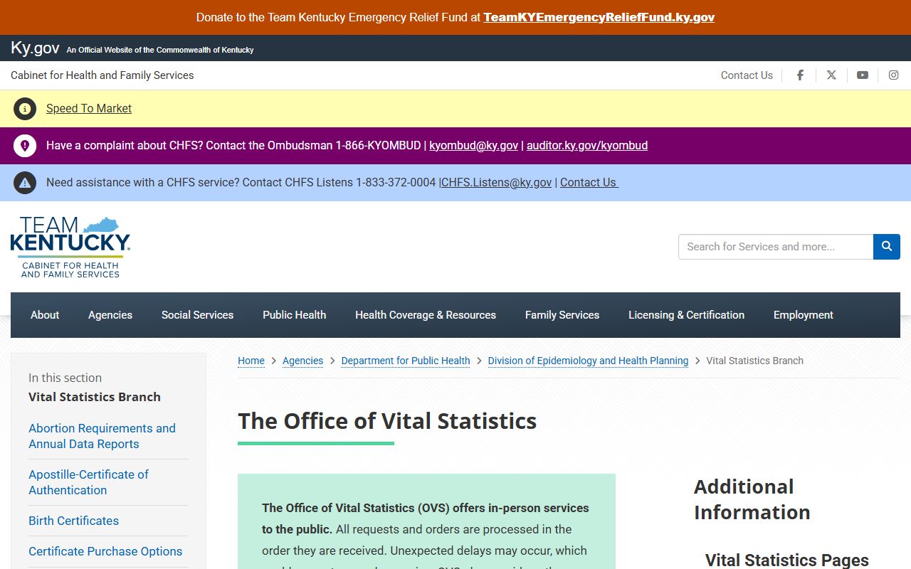Owsley County marriage records Kentucky Office of Vital Statistics home page